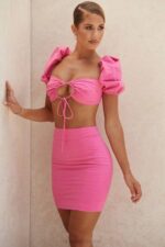 House of CB одећу 68JT103 лисетте розе платнени горњи део корзета - Image 11