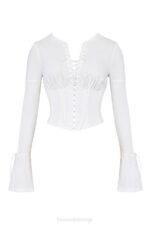 House of CB одећу 68JT10 анисса бела чипка на врху - Image 10