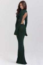 House of CB одећу 68JT114 санцха шума зелена плетена макси хаљина - Image 9
