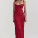 House of CB одећу 68JT117 стефаниа руби корзет макси хаљина