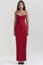 House of CB одећу 68JT117 стефаниа руби корзет макси хаљина - Image 6