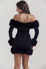 House of CB одећу 68JT128 кеилани црна мини хаљина - Image 11