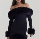 House of CB одећу 68JT128 кеилани црна мини хаљина