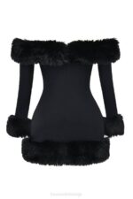 House of CB одећу 68JT128 кеилани црна мини хаљина - Image 6