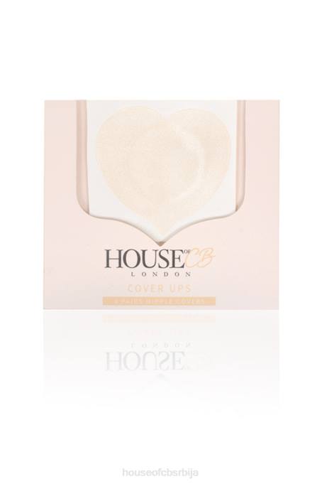 House of CB одећу 68JT1323 сет од 4 беж поклопца за брадавице у облику срца - Image 1