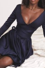 House of CB одећу 68JT159 доминик тамноплава мини хаљина - Image 2