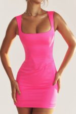 House of CB одећу 68JT186 ениа мини хаљина фуксије са корзетом - Image 4