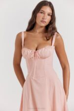 House of CB одећу 68JT196 Цармен беби пинк бустиер сундресс - Image 13