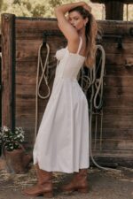 House of CB одећу 68JT201 Цармен бели сарафан са грудима - Image 6