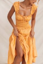 House of CB одећу 68JT203 пхедра тангерине схирред сарафан - Image 13