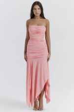 House of CB одећу 68JT209 ивана марелица скупљена асиметрична хаљина - Image 5