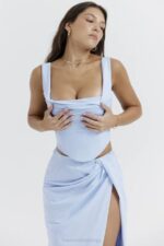 House of CB одећу 68JT20 уна меко плави корзет - Image 7