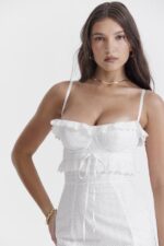 House of CB одећу 68JT228 еве бела бродерие макси хаљина - Image 11