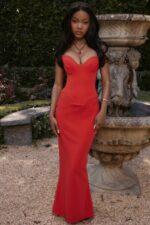 House of CB одећу 68JT230 тамара трешња корсет хаљина без нараменица - Image 2