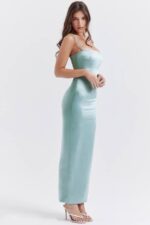 House of CB одећу 68JT254 цостанза лака макси хаљина од жада - Image 10