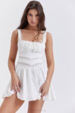 House of CB одећу 68JT267 тифани мини хаљина од беле чипке - Image 12