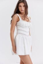 House of CB одећу 68JT267 тифани мини хаљина од беле чипке - Image 16
