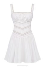House of CB одећу 68JT267 тифани мини хаљина од беле чипке - Image 6