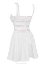 House of CB одећу 68JT267 тифани мини хаљина од беле чипке - Image 7