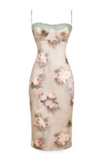 House of CB одећу 68JT278 венус винтаге цветна миди хаљина - Image 7