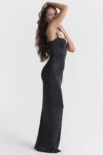 House of CB одећу 68JT284 стефаниа црна макси хаљина са корзетом - Image 16