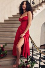 House of CB одећу 68JT292 Цармен црвена ружа бустиер сарафан - Image 6