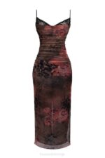 House of CB одећу 68JT294 налини штампана макси хаљина - Image 5