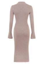 House of CB одећу 68JT311 иветте беж кашмир плетена миди хаљина - Image 6