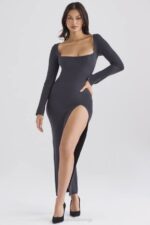 House of CB одећу 68JT313 толани угаљ кашмир плетена макси хаљина - Image 2