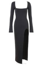 House of CB одећу 68JT313 толани угаљ кашмир плетена макси хаљина - Image 4