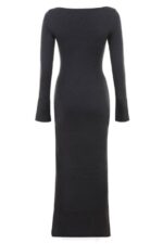 House of CB одећу 68JT313 толани угаљ кашмир плетена макси хаљина - Image 6
