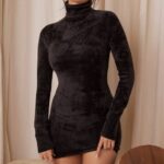 House of CB одећу 68JT314 таиа мини хаљина од угља од женила