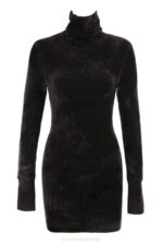 House of CB одећу 68JT314 таиа мини хаљина од угља од женила - Image 5