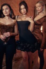 House of CB одећу 68JT330 лилоу црна хаљина са порубом - Image 13