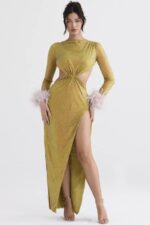 House of CB одећу 68JT332 гина цхартреусе кристализована макси хаљина - Image 2