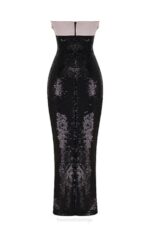 House of CB одећу 68JT341 холли црна хаљина без нараменица са шљокицама - Image 5
