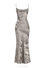 House of CB одећу 68JT360 габриелле певтер сатен макси хаљина - Image 4