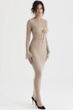 House of CB одећу 68JT391 гиованна стоне макси хаљина са цветним чипком - Image 13