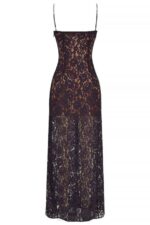 House of CB одећу 68JT392 малиа ноћна сенка чипкана макси хаљина - Image 8