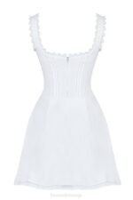 House of CB одећу 68JT399 тилли бела пин туцк мини хаљина - Image 8