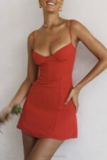 House of CB одећу 68JT426 Кристијана црвена мини хаљина - Image 6