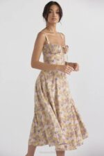 House of CB одећу 68JT429 цармен пеони принт бустиер сундресс - Image 5