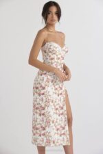 House of CB одећу 68JT431 цхарлотте росе принт корсет миди сарафан - Image 18