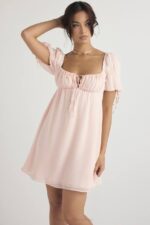 House of CB одећу 68JT434 мини хаљина розе кварц принцезе - Image 15