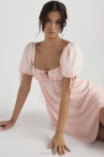 House of CB одећу 68JT434 мини хаљина розе кварц принцезе - Image 4