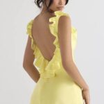 House of CB одећу 68JT443 тинк буттерцуп сатенска мини хаљина са воланима