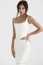 House of CB одећу 68JT44 рафа сатенски корзет од слоноваче - Image 7