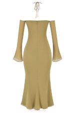 House of CB одећу 68JT455 наоми оливе халтер миди хаљина - Image 9