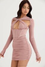 House of CB одећу 68JT460 аданна блусх корсет мини хаљина - Image 6