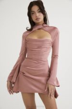 House of CB одећу 68JT466 хаљина са корзетом са драпираним ружама тоира - Image 12